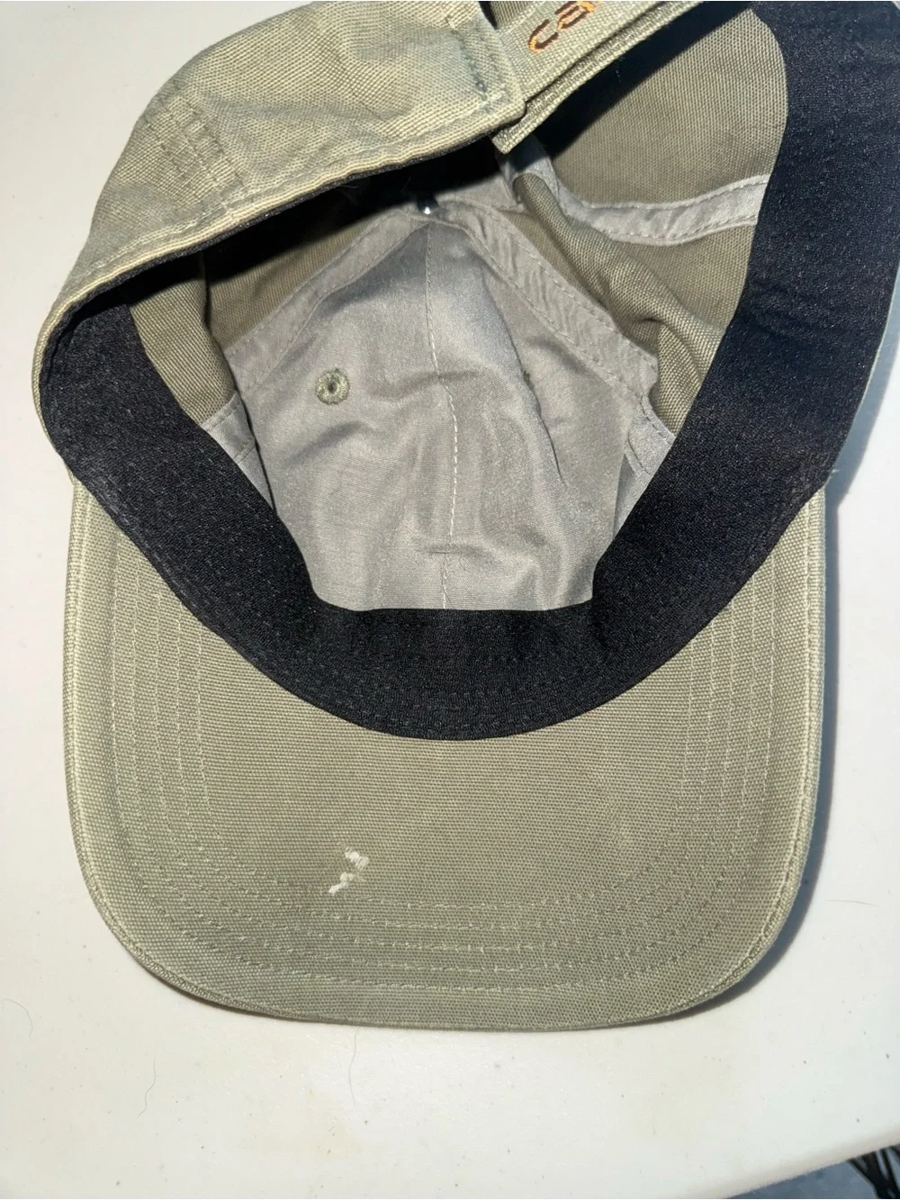 Carhartt Olive Canvas Leather-Logo Cap